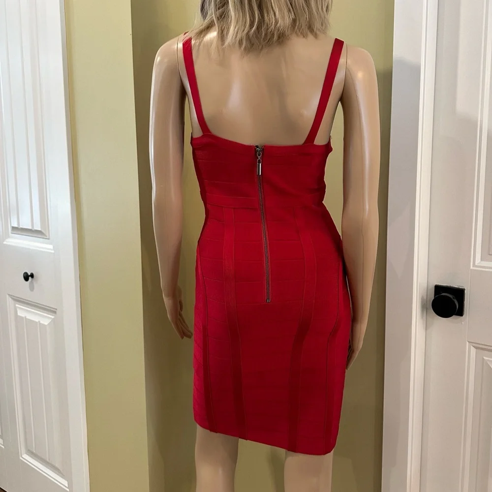 Elegant bebe  Red Bandage Dress Medium - Picture 5 of 5